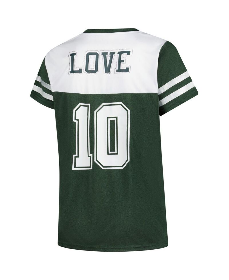 Women's Love White Green Bay Packers Plus Size Bling Raglan V-Neck T-Shirt