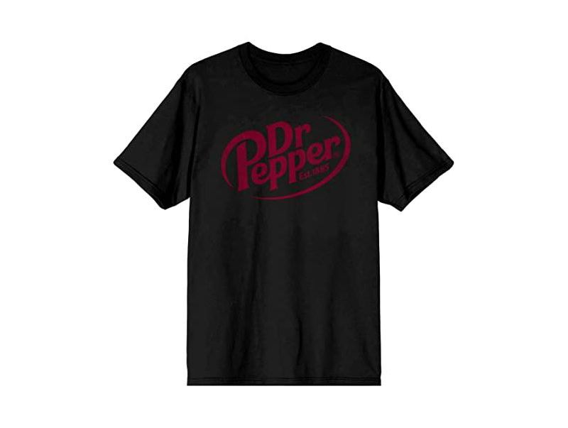 Big & Tall Dr Pepper Est. 1885 Maroon Logo Black Graphic Tee-5XL
