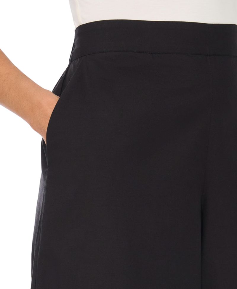 Women's High-Rise Tie-Waist Scallop Hem Pants