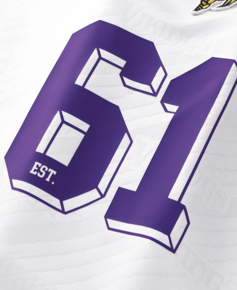Big Boys and Girls White Minnesota Vikings Football x Football V-Neck Fan Jersey