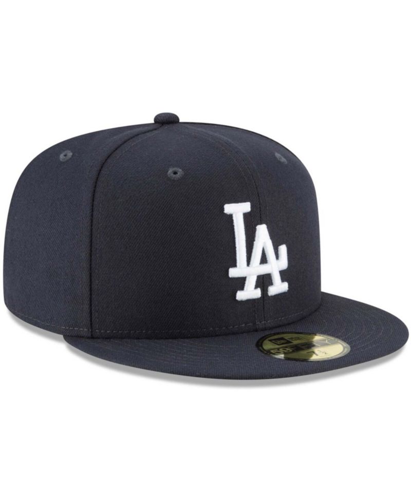 Men's Navy Los Angeles Dodgers Logo White 59FIFTY Fitted Hat