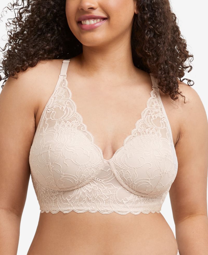 Women's Pure Comfort Lace & Mesh Longline Wireless Bralette DM1188
