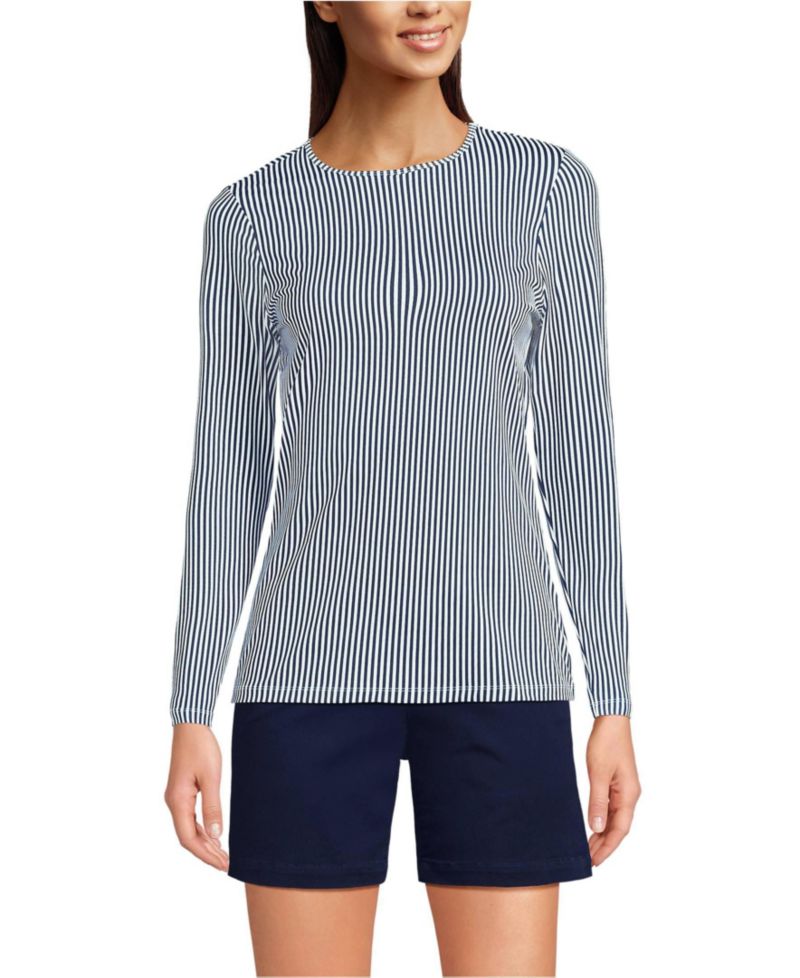 Women's Long Sleeve Crewneck Garden Tee - Sunshade UPF 50 Quick Dry