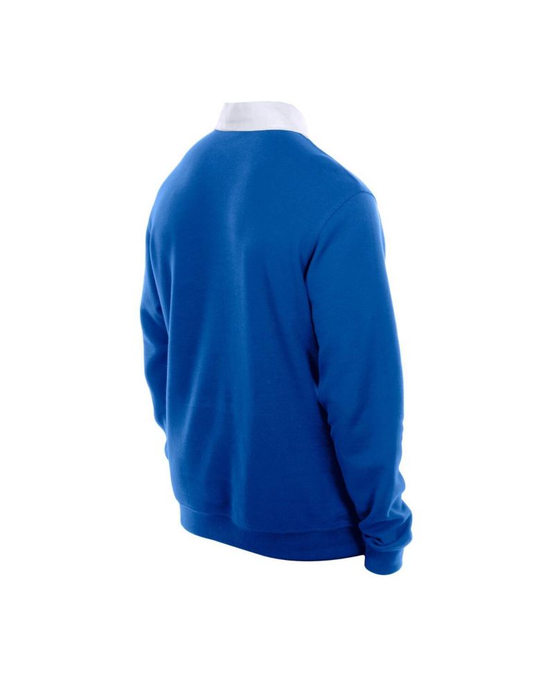 Men's Royal New York Mets Throwback Prep Color Block Rugby Polo Shirt