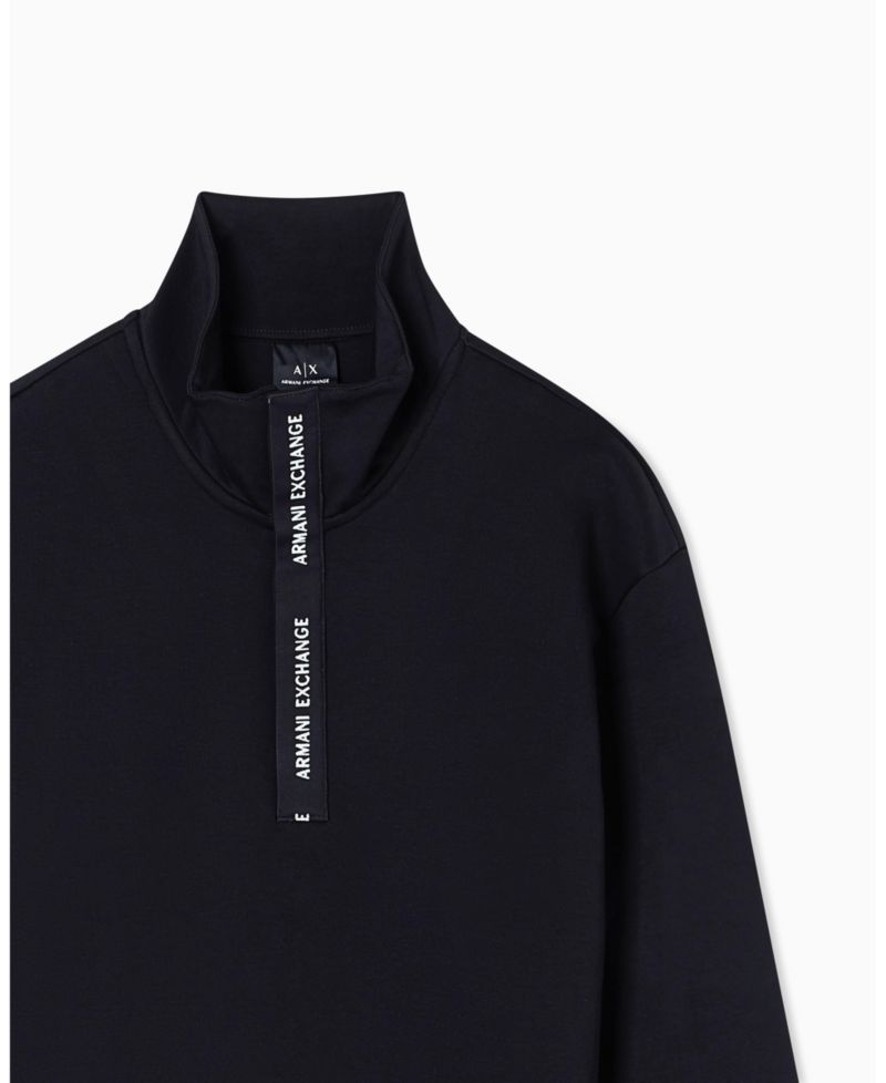 Men's Grosgrain Logo Fleece Quarter Zip Sweatshirt