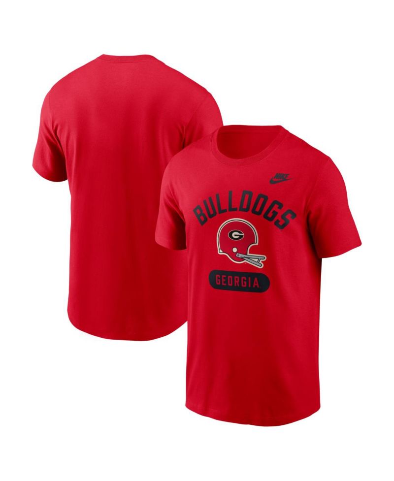 Men's Red Georgia Bulldogs Legacy Arch Helmet T-Shirt