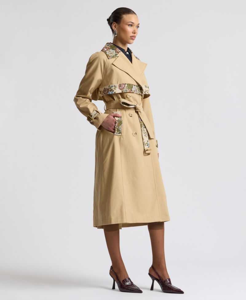 Women's Combo Belted Trench Coat
