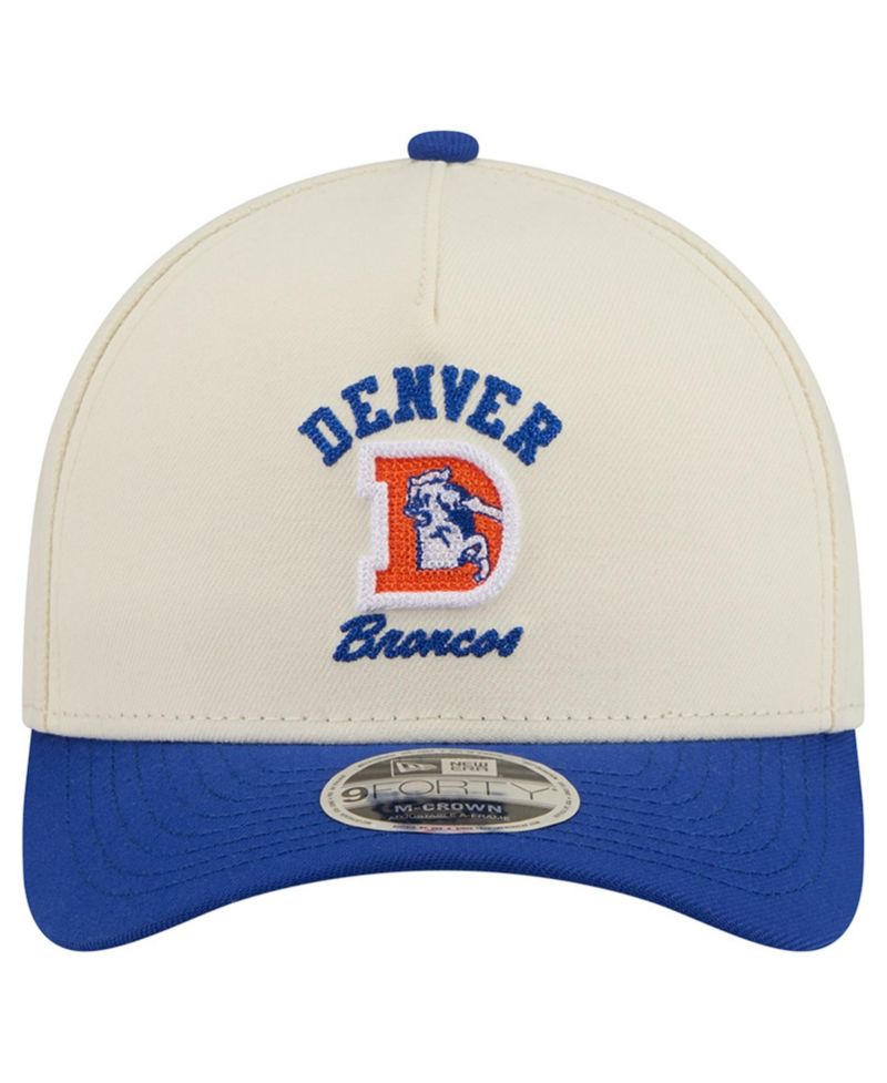 Men's Cream/Royal Denver Broncos Throwback Arch 9FORTY A-Frame M-Crown Adjustable Hat