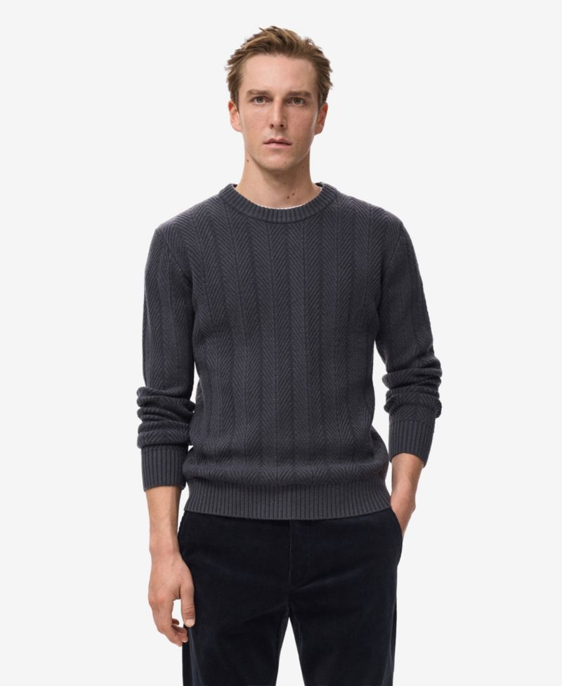 Men's Herringbone Structured Sweater