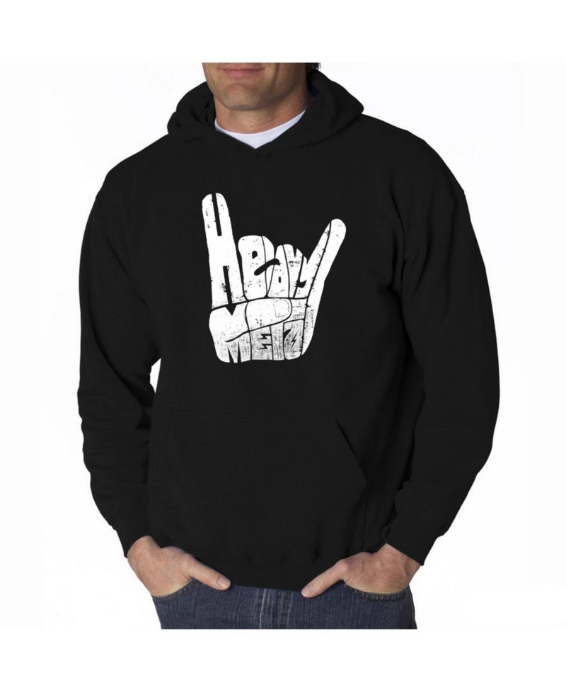 Men's Word Art Hooded Sweatshirt - Heavy Metal