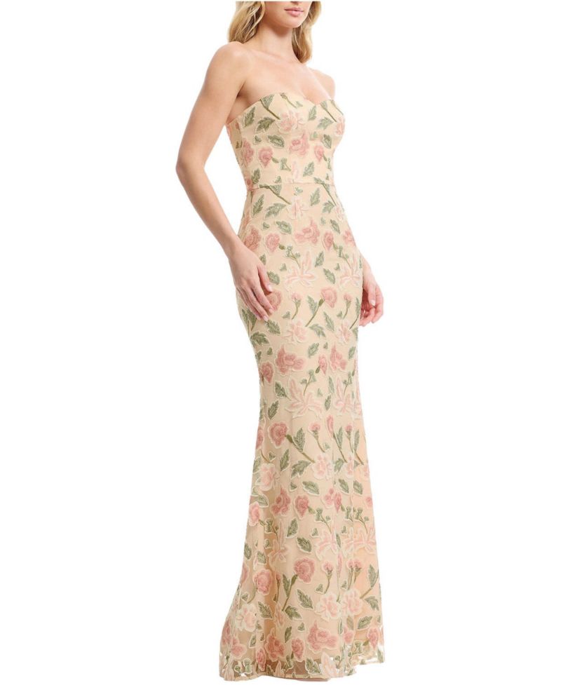 Women's Sheridan Strapless Sweetheart Floral-Embroidered Mermaid Gown