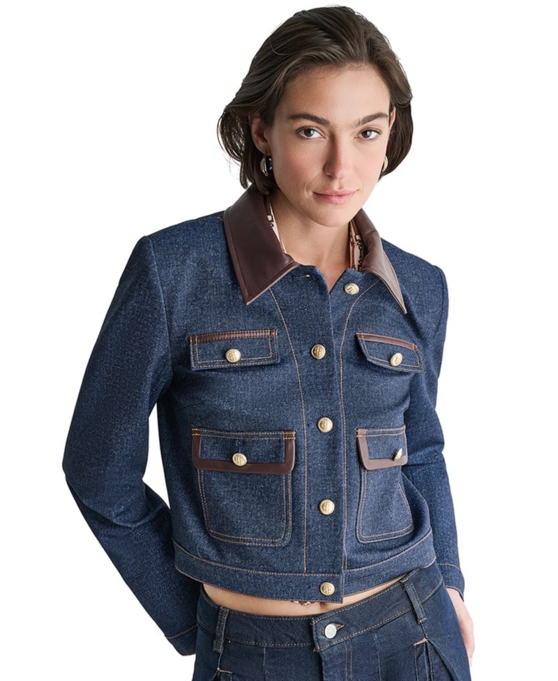 Women's Denim Trucket Cropped Jacket