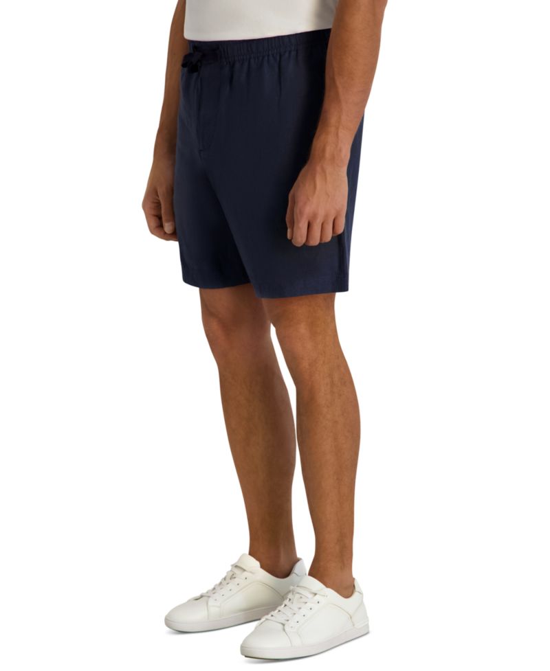 Men's Regular-Fit Drawstring Linen Shorts