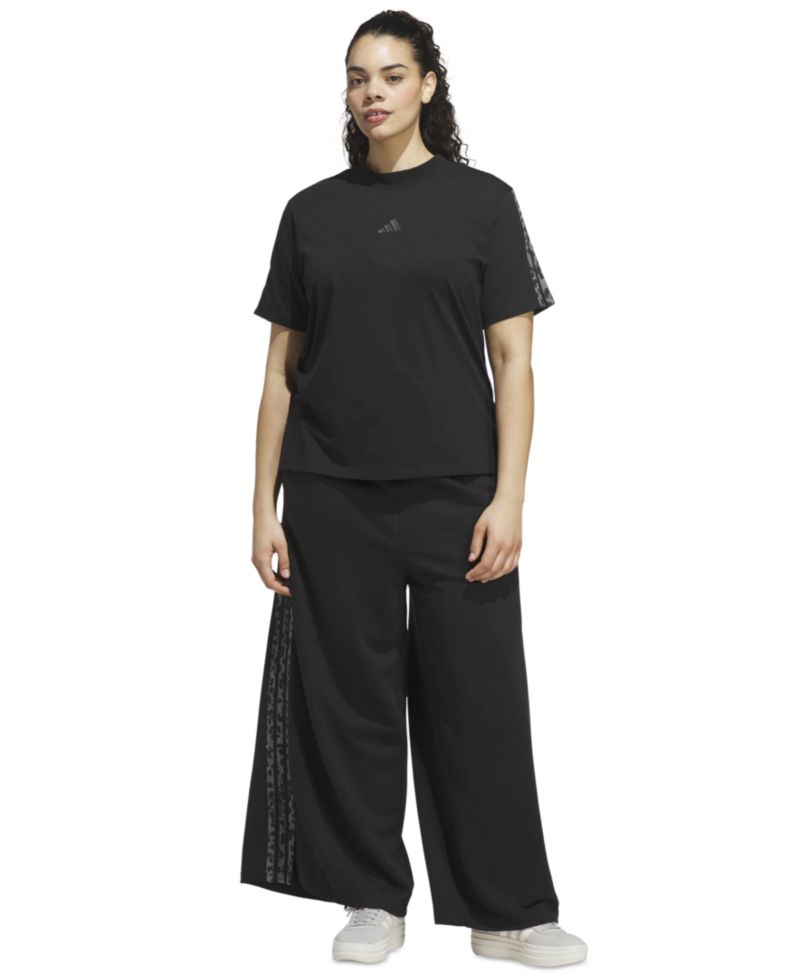 Plus Size Animal Print French Terry Pants