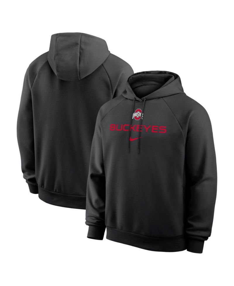 Men's Black Ohio State Buckeyes Premium Performance Raglan Dri-FIT Hoodie