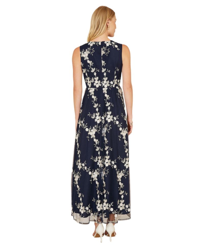 Women's Mesh Embroidered Maxi Dress
