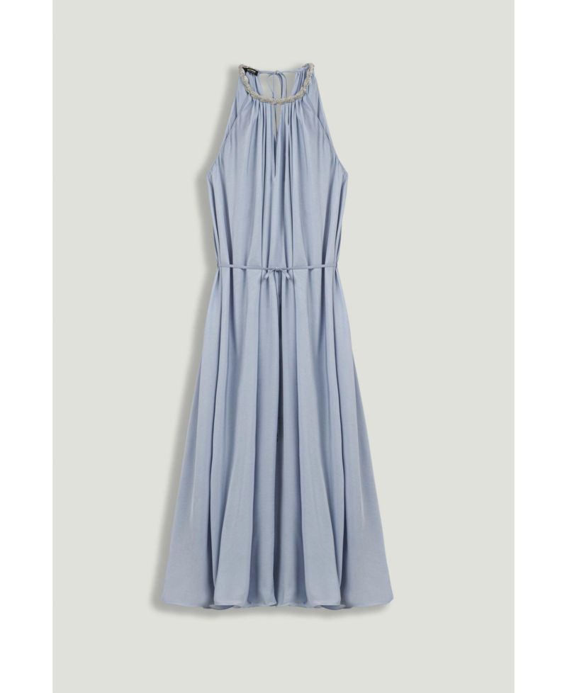 Women's Halter A-Line Embellished Dress