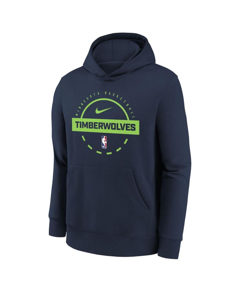 Big Boys and Girls Navy Minnesota Timberwolves 2025/26 Club Fleece Practice Hoodie