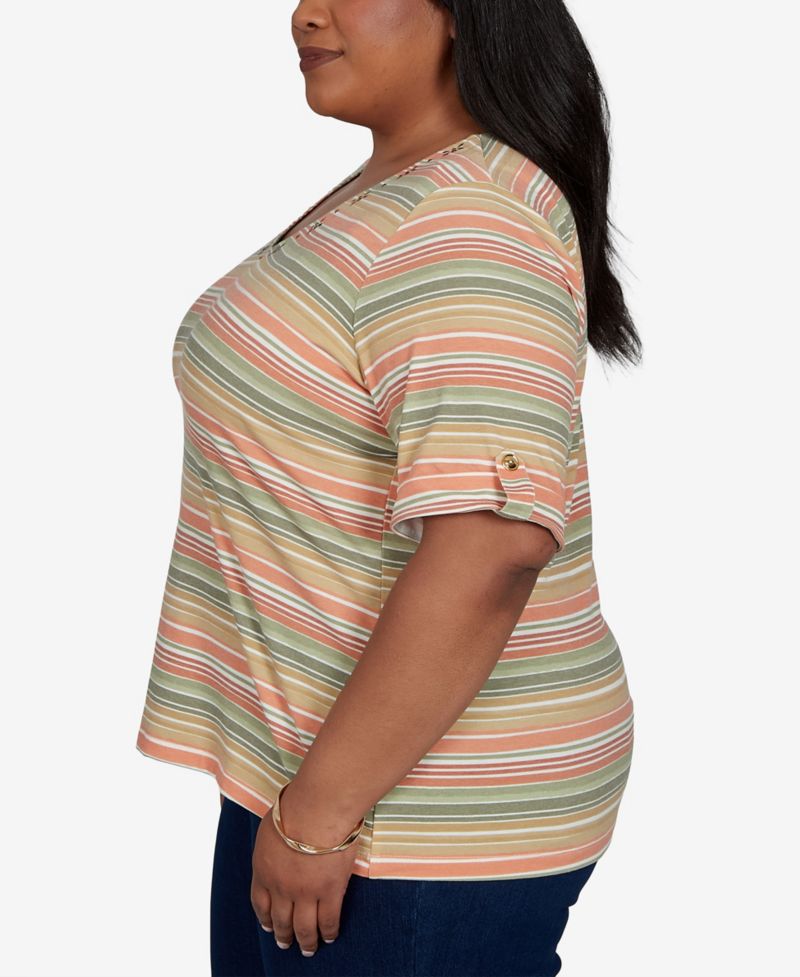 Plus Size Printed Short-Sleeve Top
