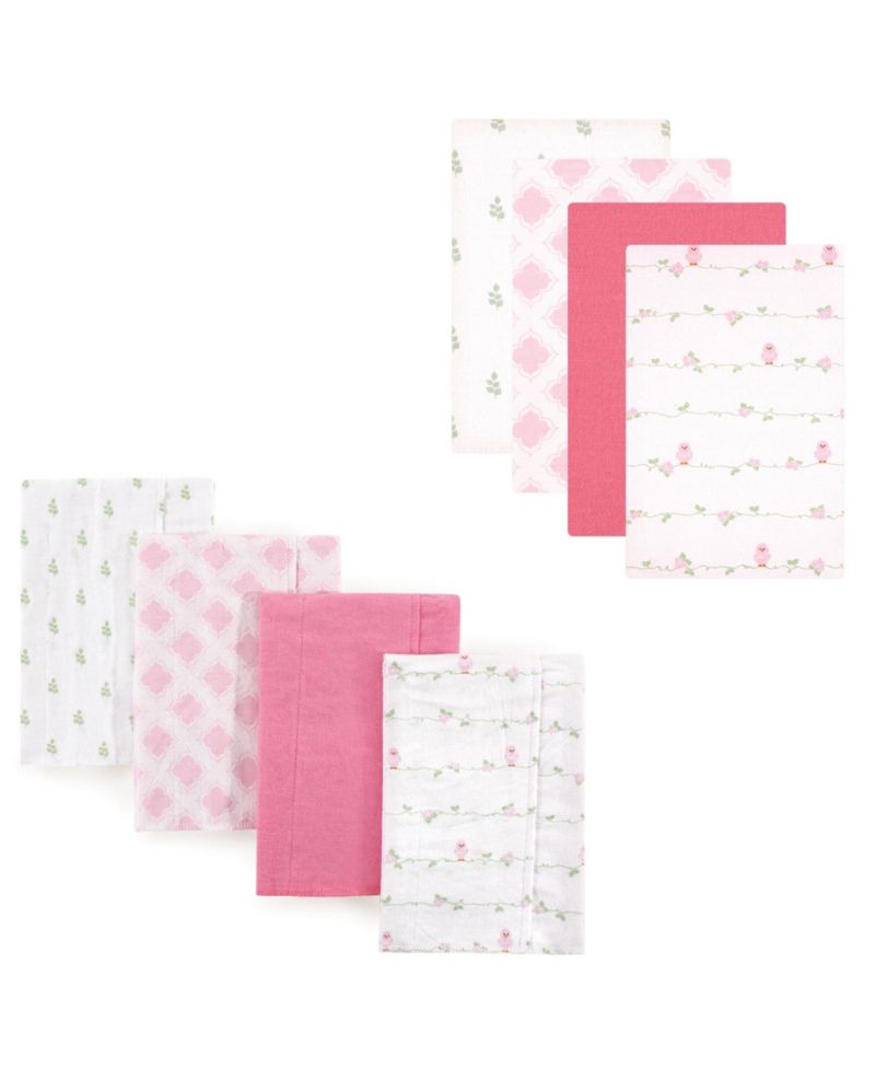 Soft Cotton Flannel Essentials 8 Burp Cloths & Receiving Wraps