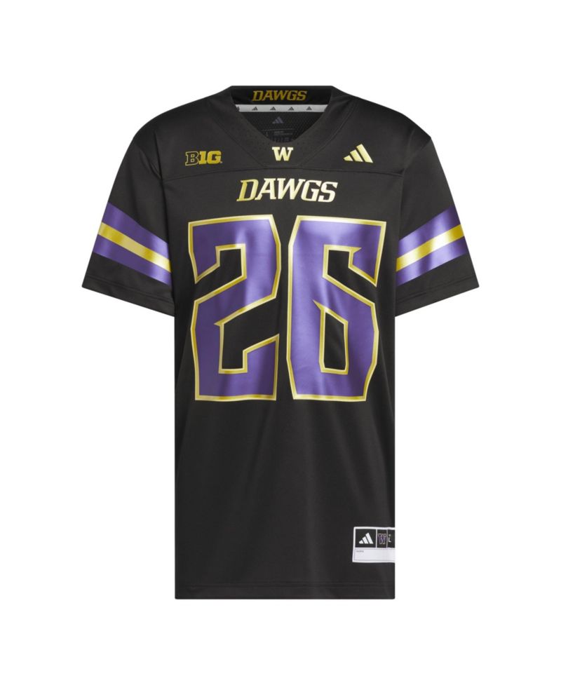 Men's #26 Black Washington Huskies Unleash the Dawgs Premier Strategy Jersey