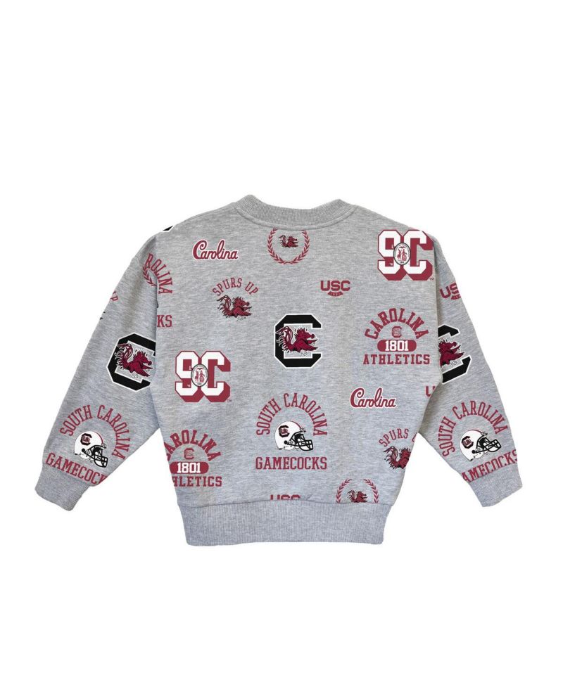 Big Girls Gray South Carolina Gamecocks Always on Repeat Pullover Sweatshirt