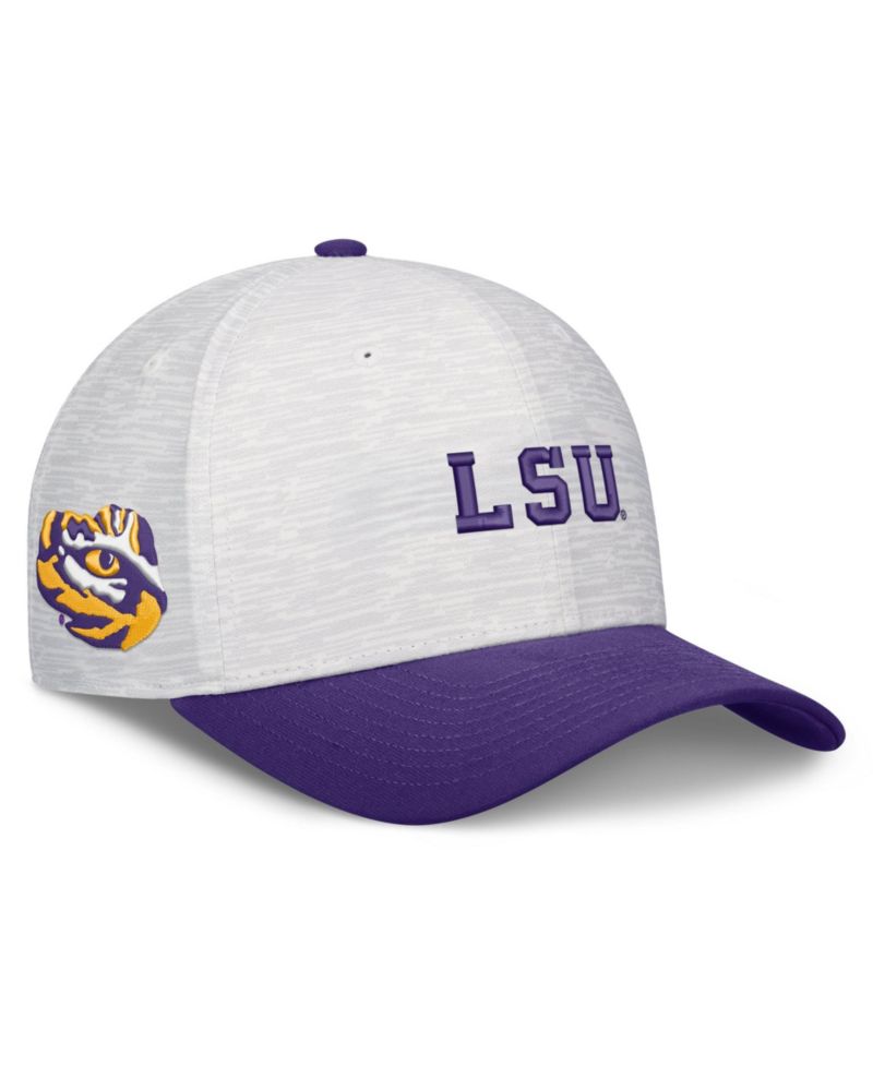 Men's and Women's White/Purple LSU Tigers Primetime Rise Adjustable Hat