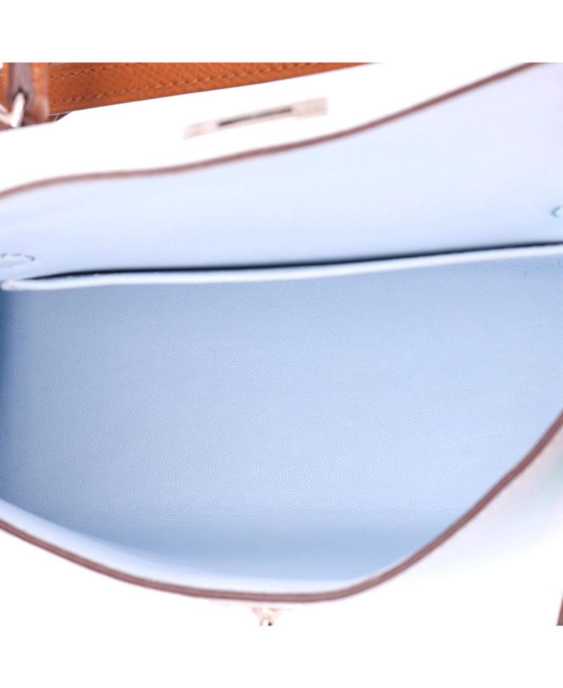 Pre-Owned Hermes Kelly 20 Handbag Tricolor Epsom with Palladium Hardware