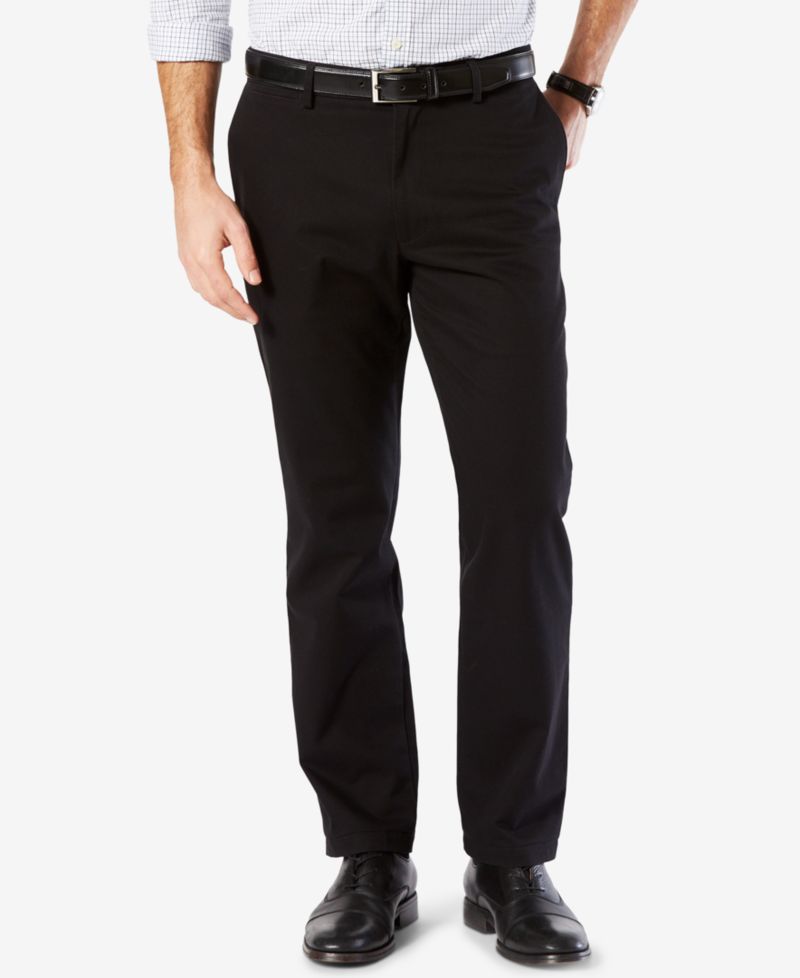Mens' Signature Lux Cotton Straight Fit Stretch Khaki Pants