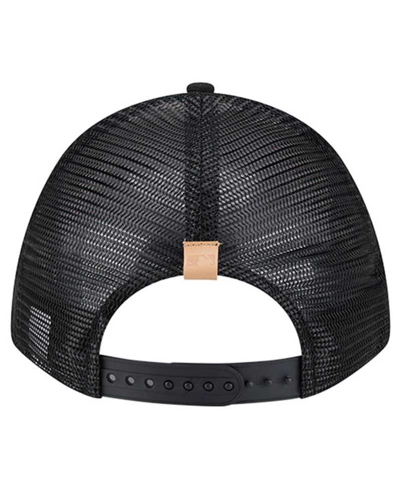 Men's Stone/Black Arizona Diamondbacks Text A-Frame Trucker 9FORTY Hat