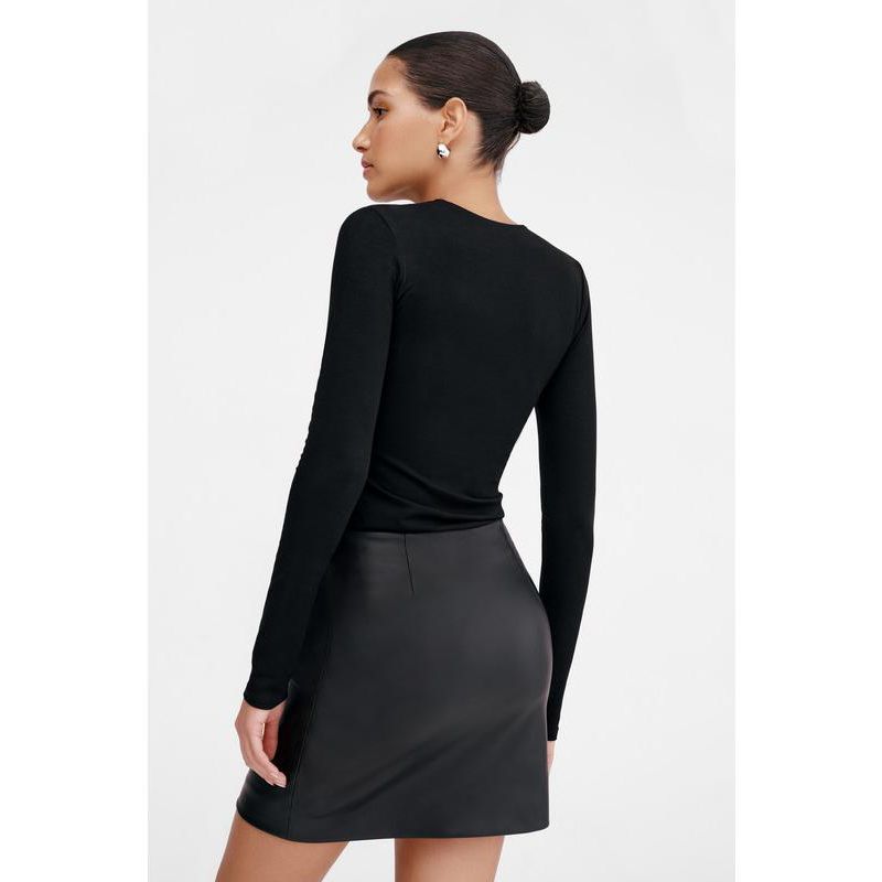 Women's Alley Crew-Neck Jersey Top with Mesh-Detail Sleeves