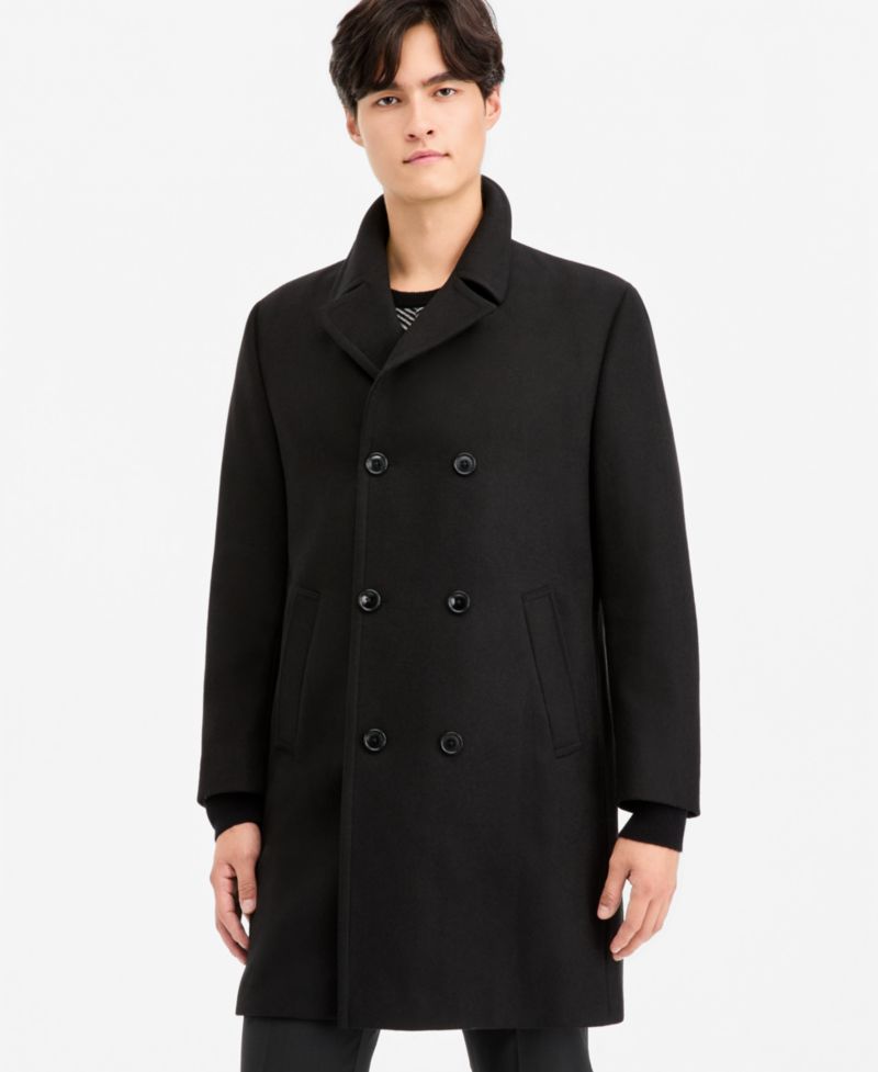Men's Classic-Fit Double Breasted Wool Overcoat