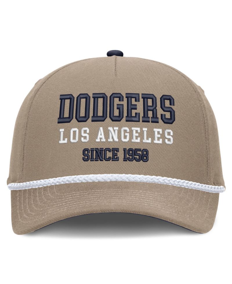 Men's Khaki Los Angeles Dodgers Father's Day Rope Rise Adjustable Hat