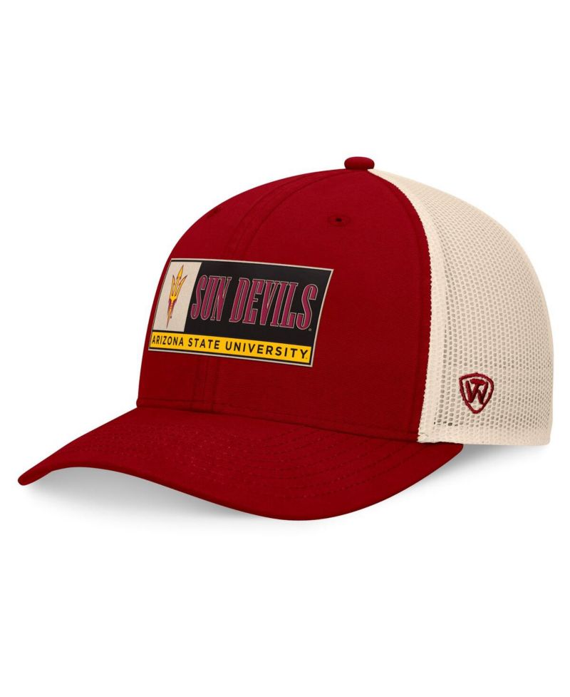Men's Maroon/Natural Arizona State Sun Devils Bennett Trucker Adjustable Hat