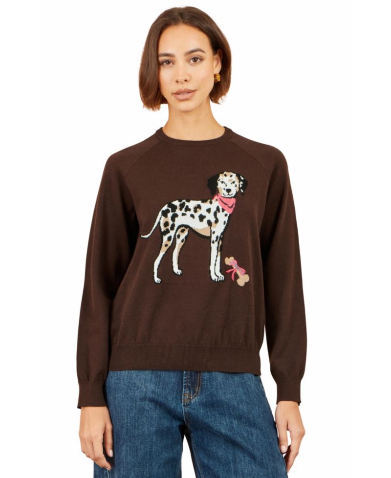 Women's Dalmatian Intarsia Relaxed Jumper