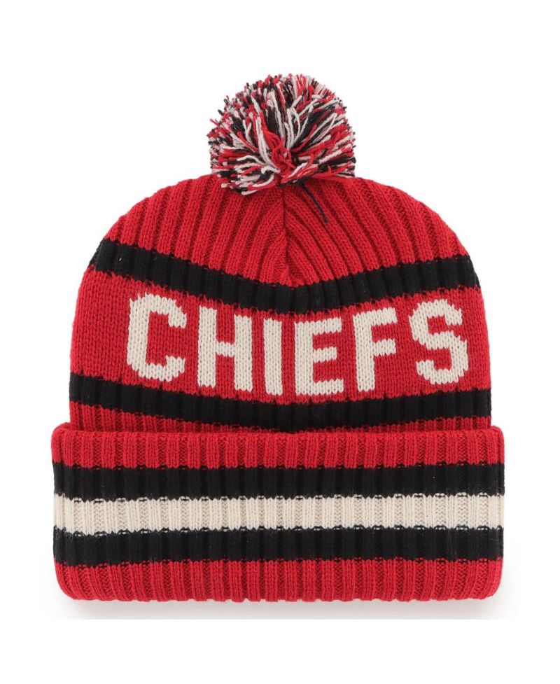 Men's Red Kansas City Chiefs Bering Cuffed Knit Hat with Pom