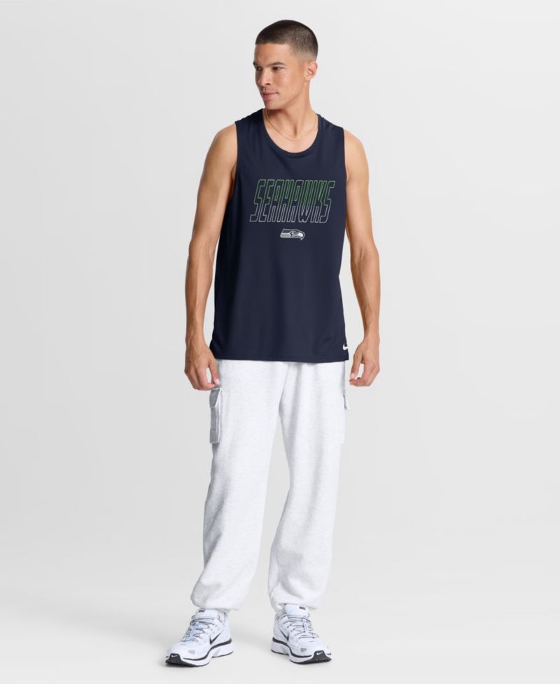 Men's Seattle Seahawks Kickoff Miler Dri-FIT Sleeveless Crewneck Double Pique Tank Top