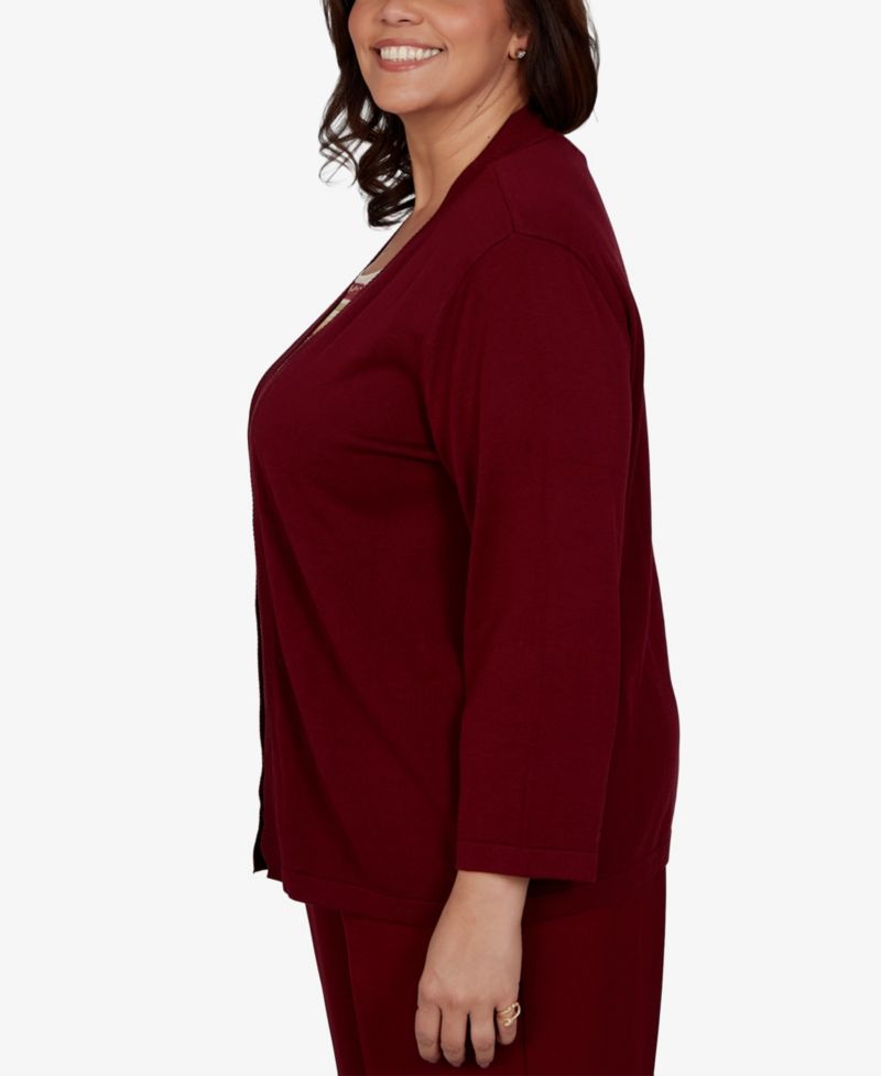 Plus Size Union Square Two-in-One Scalloped Cardigan