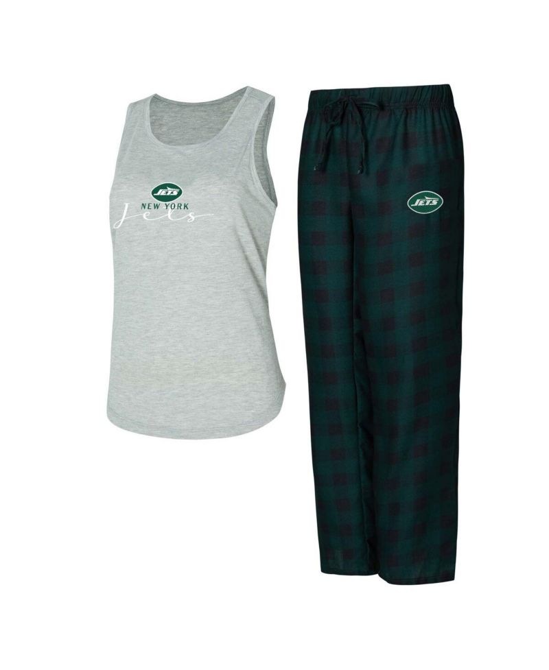 Women's Gray/Green New York Jets Petition Tank Top and Pants Sleep Set