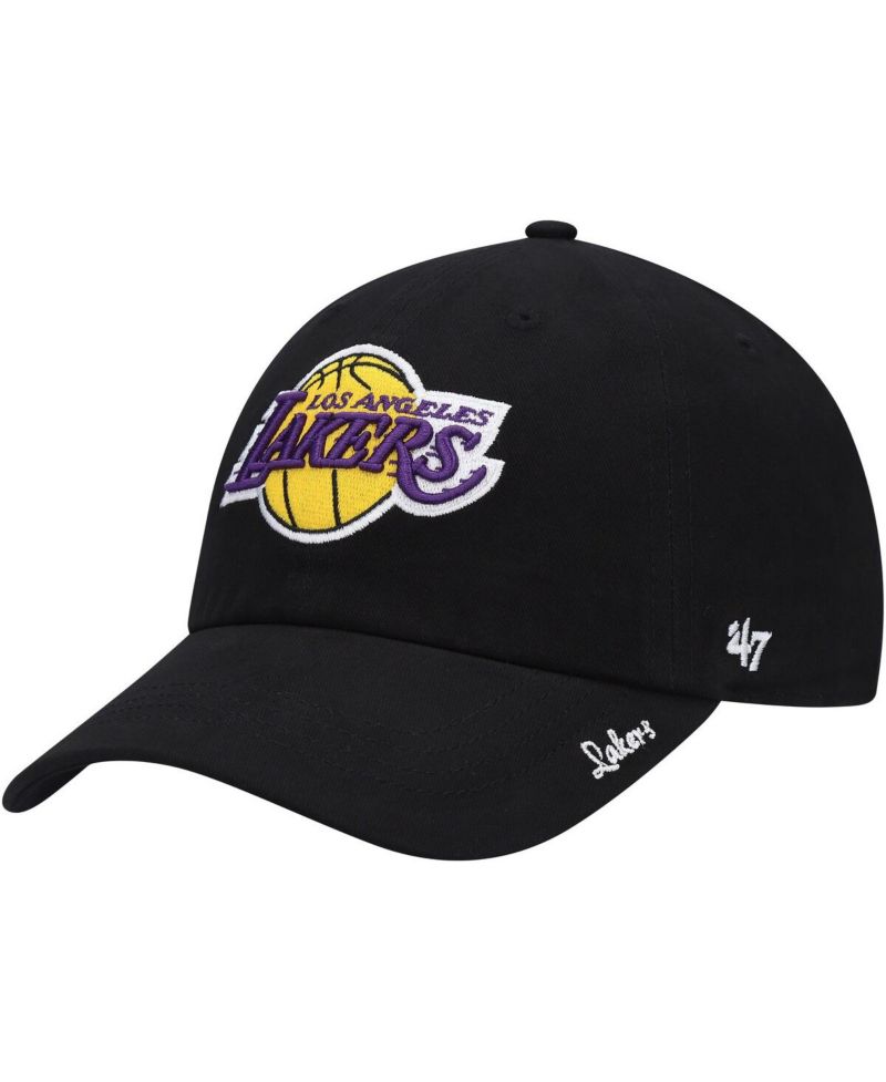 Women's Black Los Angeles Lakers Miata Clean Up Logo Adjustable Hat
