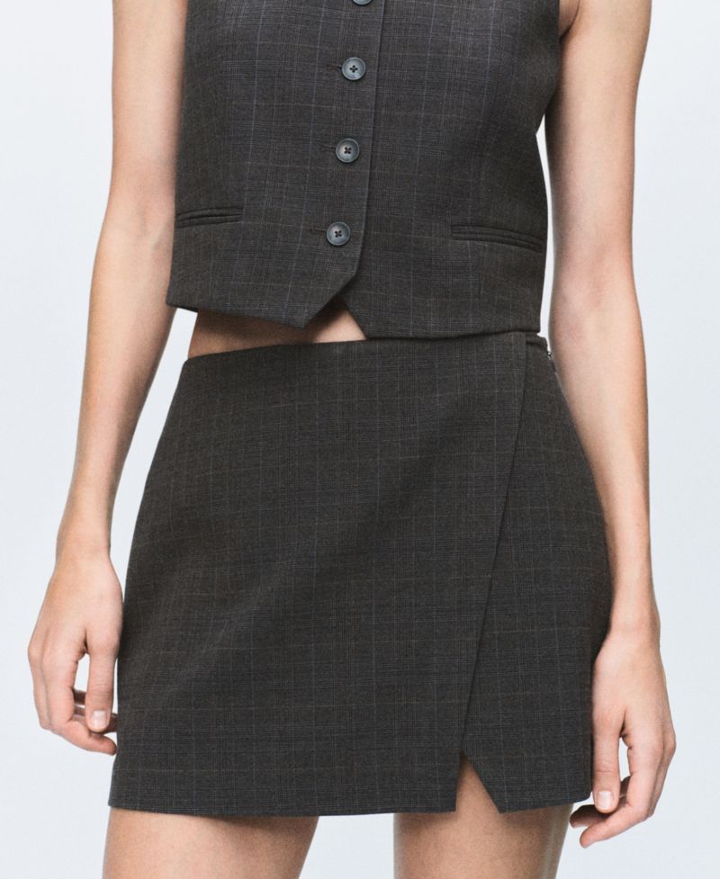 Women's Check Wrap Skirt