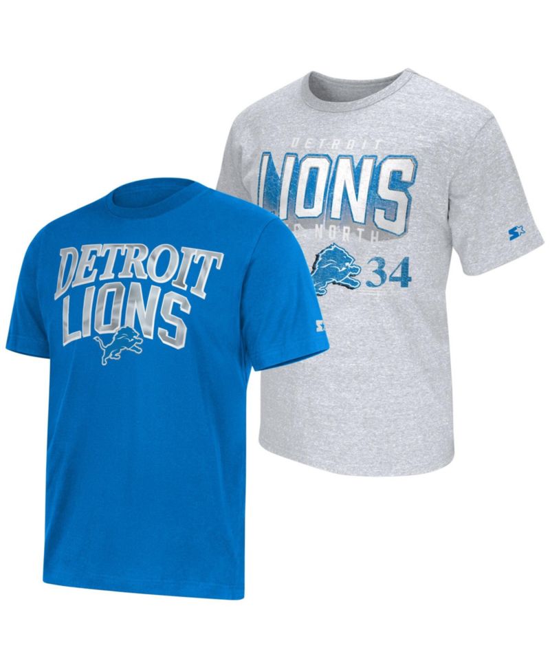 Men's 2-pack Blue/Gray Detroit Lions Logo T-Shirt