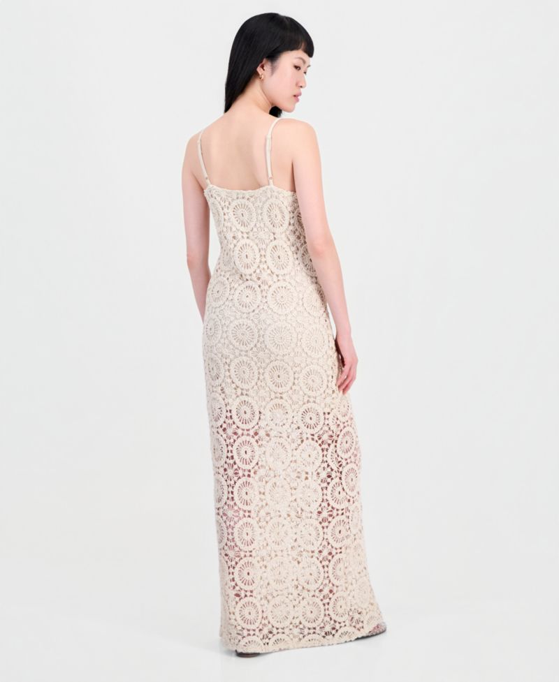 Women's Crochet Maxi Slip Dress