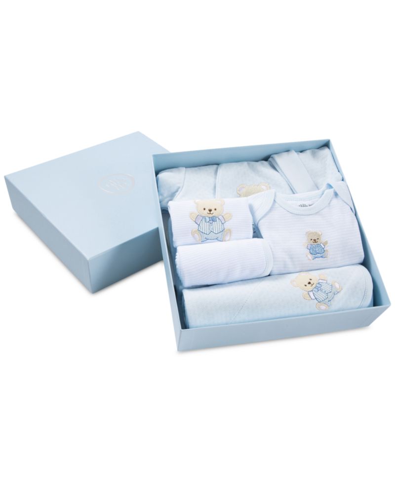 Baby Boys Cute Bear Cotton Gift Box, 6 Piece Set