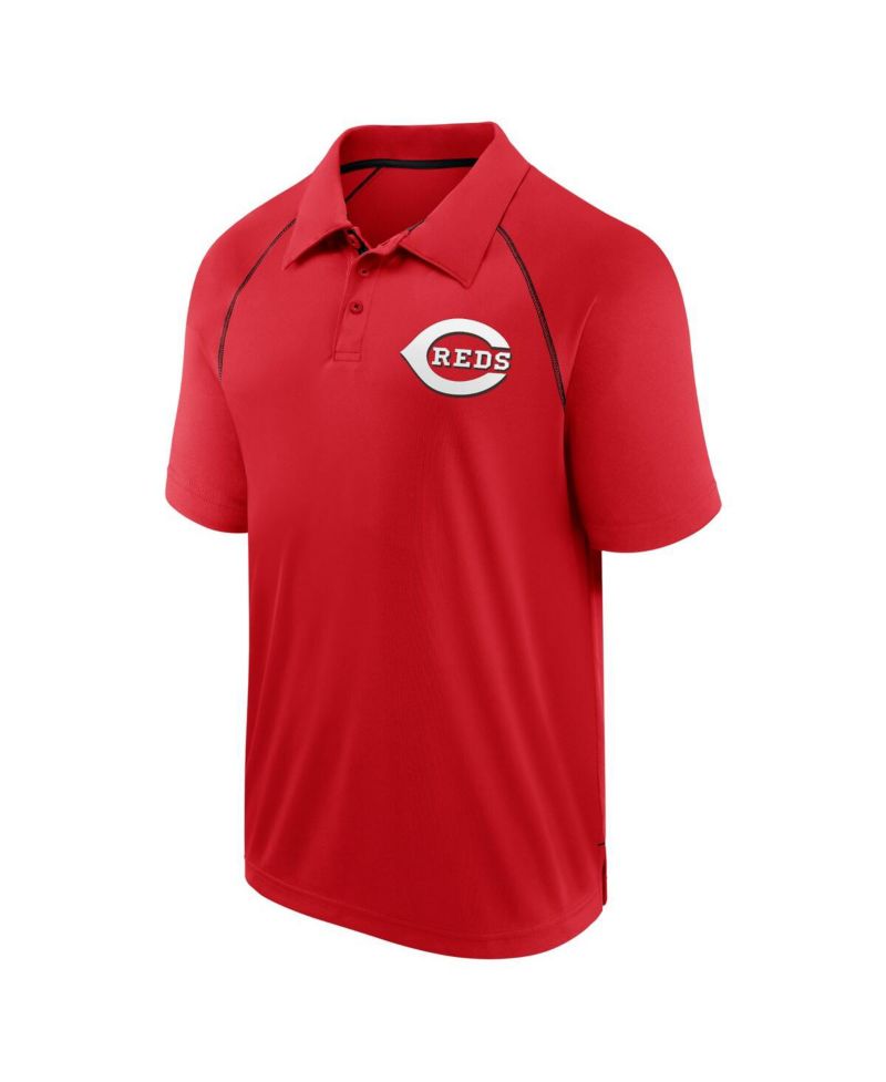 Men's Red Cincinnati Reds Strong Alone Raglan Polo