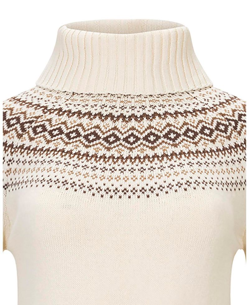 Women's Hope and Henry Organic Long Sleeve Turtleneck Intarsia Sweater Dress