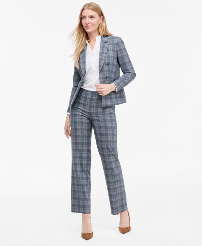 Women's Plaid Notch Collar Blazer
