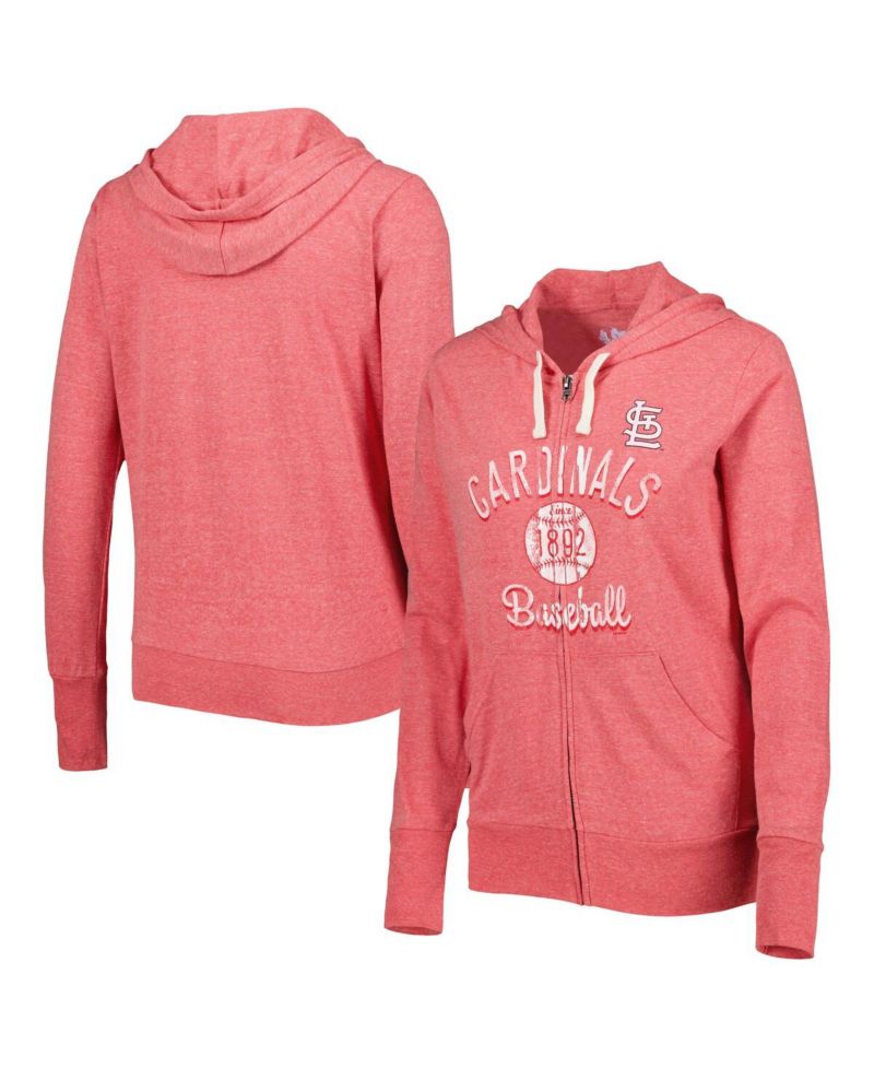 Women's Red St. Louis Cardinals Training Camp Tri-Blend Full-Zip Hoodie