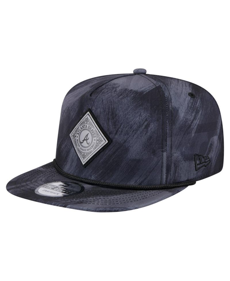 Men's Navy Atlanta Braves Printed Golfer Snapback Hat