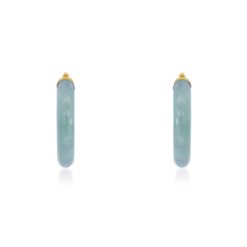 Jade Hoop Earrings 25 millimeters